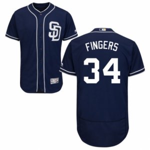Men\'s Majestic San Diego Padres #34 Rollie Fingers Navy Blue Flexbase Authentic Collection MLB Jersey