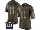 Mens Nike New England Patriots #11 Julian Edelman Limited Green Salute to Service Super Bowl LI Champions NFL Jersey