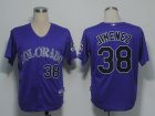 MLB Colorado Rockies #38 Jimenez Purple[Cool Base]