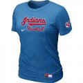 Women Cleveland Indians L.blue Nike Short Sleeve Practice T-Shirt