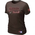 Women MLB Houston Astros Brown Nike Short Sleeve Practice T-Shirt