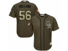 Youth Colorado Rockies #56 Greg Holland Replica Green Salute to Service MLB Jersey