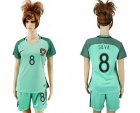 Womens Portugal #8 Silva Away Soccer Country Jersey