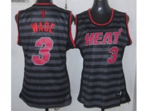 women nba miami heat #3 wade grey[black strip]