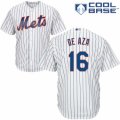 Mens Majestic New York Mets #16 Alejandro De Aza Authentic White Home Cool Base MLB Jersey