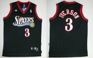 nba philadelphia 76ers #3 iverson black(fans edition)