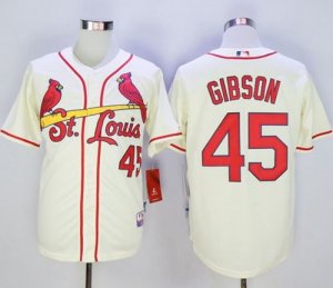 MLB Men St. Louis Cardinals #45 Bob Gibson Cream Cool Base Stitched Jersey