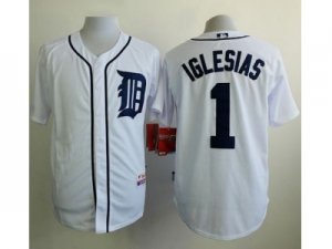 MLB Detroit Tigers #1 Jose Iglesias White Cool Base jerseys