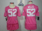 2013 Super Bowl XLVII Women NEW NFL San Francisco 49ers 52 Willis Elite breast Cancer Awareness Pink Jerseys