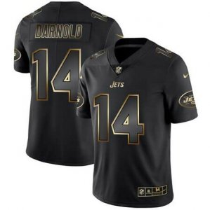 Nike Jets #14 Sam Darnold Black Gold Vapor Untouchable