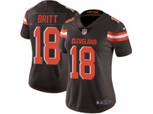 Women Nike Cleveland Browns #18 Kenny Britt Vapor Untouchable Limited Brown Team Color NFL Jersey