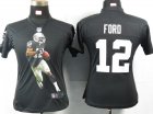 Women Nike Oakland Raiders #12 Ford Black Portrait Fashion Game Jersey