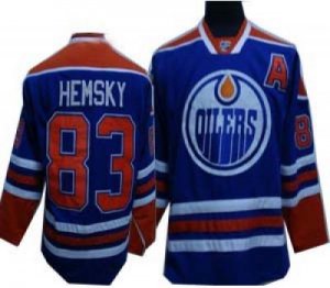 nhl edmonton oilers #83 hemsky lt.blue