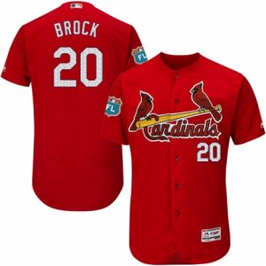 Mens Majestic St. Louis Cardinals #20 Lou Brock Red Flexbase Authentic Collection MLB Jersey
