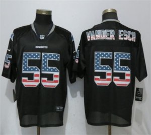 Nike Cowboys #55 Leighton Vander Esch Black USA Flag Fashion Elite Jersey