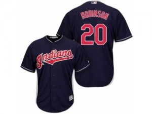 Youth Majestic Cleveland Indians #20 Eddie Robinson Authentic Navy Blue Alternate 1 Cool Base MLB Jersey