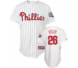 Philadelphia Phillies 26 Utley Youth 2009 WHITE锛?ED STRIP锛