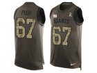Mens Nike New York Giants #67 Justin Pugh Limited Green Salute to Service Tank Top NFL Jersey