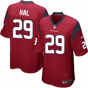 Mens Nike Houston Texans #29 Andre Hal Game Red Alternate NFL Jersey