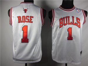 nba youth Chicago Bulls #1 rose white