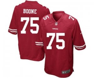 Men\'s Nike San Francisco 49ers #75 Alex Boone Game Red Team Color NFL Jersey