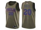 Men Nike Philadelphia 76ers #20 Markelle Fultz Green Salute to Service NBA Swingman Jersey