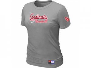 Women St. Louis Cardinals Nike L.Grey Short Sleeve Practice T-Shirt