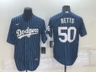 Dodgers #50 Mookie Betts Blue Nike Throwback Cool Base Jersey