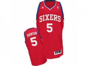 Men Adidas Philadelphia 76ers #5 Amir Johnson Swingman Red Road NBA Jersey