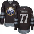 Buffalo Sabres #77 Pierre Turgeon Black 1917-2017 100th Anniversary Stitched NHL Jersey