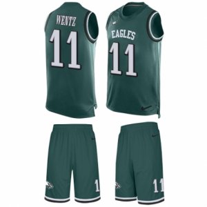 Mens Nike Philadelphia Eagles #11 Carson Wentz Limited Midnight Green Tank Top Suit NFL Jersey