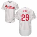 Men's Majestic Philadelphia Phillies #29 John Kruk White Red Strip Flexbase Authentic Collection MLB Jersey