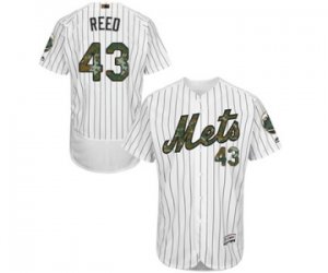 Men\'s Majestic New York Mets #43 Addison Reed Authentic White 2016 Memorial Day Fashion Flex Base MLB Jersey