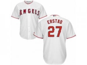 Youth Majestic Los Angeles Angels of Anaheim #27 Darin Erstad Authentic White Home Cool Base MLB Jersey