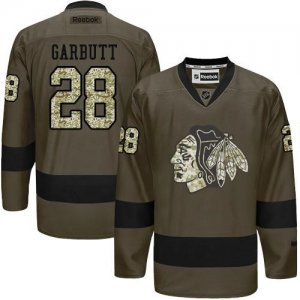 Chicago Blackhawks #28 Ryan Garbutt Green Salute to Service Stitched NHL Jersey