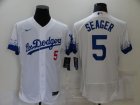 Dodgers #5 Corey Seager White 2021 City Connect Flexbase Jersey