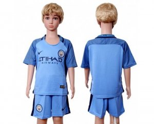 Manchester City Blank Home Kid Soccer Club Jersey