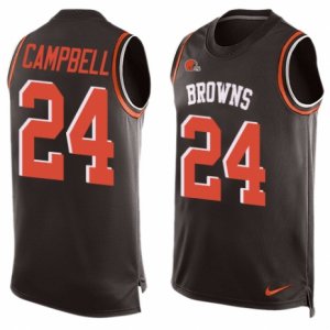 Mens Nike Cleveland Browns #24 Ibraheim Campbell Limited Brown Player Name & Number Tank Top NFL Jersey