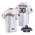 Astros# 30 Kyle Tucker White 2022 World Series Champions Cool Base Jersey
