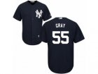 Youth Majestic New York Yankees #55 Sonny Gray Replica Navy Blue Alternate MLB Jersey