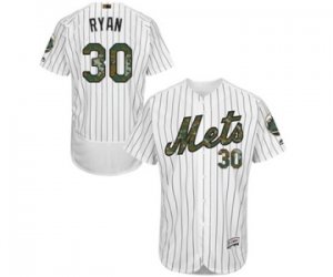 Men\'s Majestic New York Mets #30 Nolan Ryan Authentic White 2016 Memorial Day Fashion Flex Base MLB Jersey