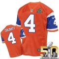 Nike Denver Broncos #4 Britton Colquitt Orange Throwback Super Bowl 50 Men Stitched NFL Elite Jersey
