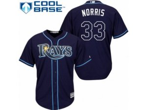 Youth Tampa Bay Rays #33 Derek Norris Replica Navy Blue Alternate Cool Base MLB Jersey