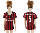 2017-18 AC Milan 5 BONAVENTURA Home Women Soccer Jersey