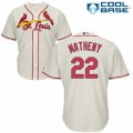 Mens Majestic St. Louis Cardinals #22 Mike Matheny Authentic Cream Alternate Cool Base MLB Jersey