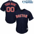 Womens Majestic Boston Red Sox Customized Replica Navy Blue Alternate Road Cool Base MLB Jersey