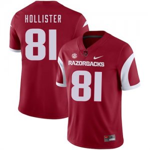 Arkansas Razorbacks 81 Cody Hollister Red College Football Jersey