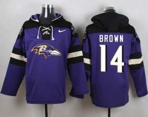 Nike Baltimore Ravens #14 Marlon Brown Purple Player Pullover Hoodie