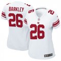 Nike Giants #26 Saquon Barkley White Women 2018 Draft Pick Game Jersey