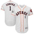 Mens Houston Astros #1 Carlos Correa White 2017 World Series Bound Flexbase Player Jersey